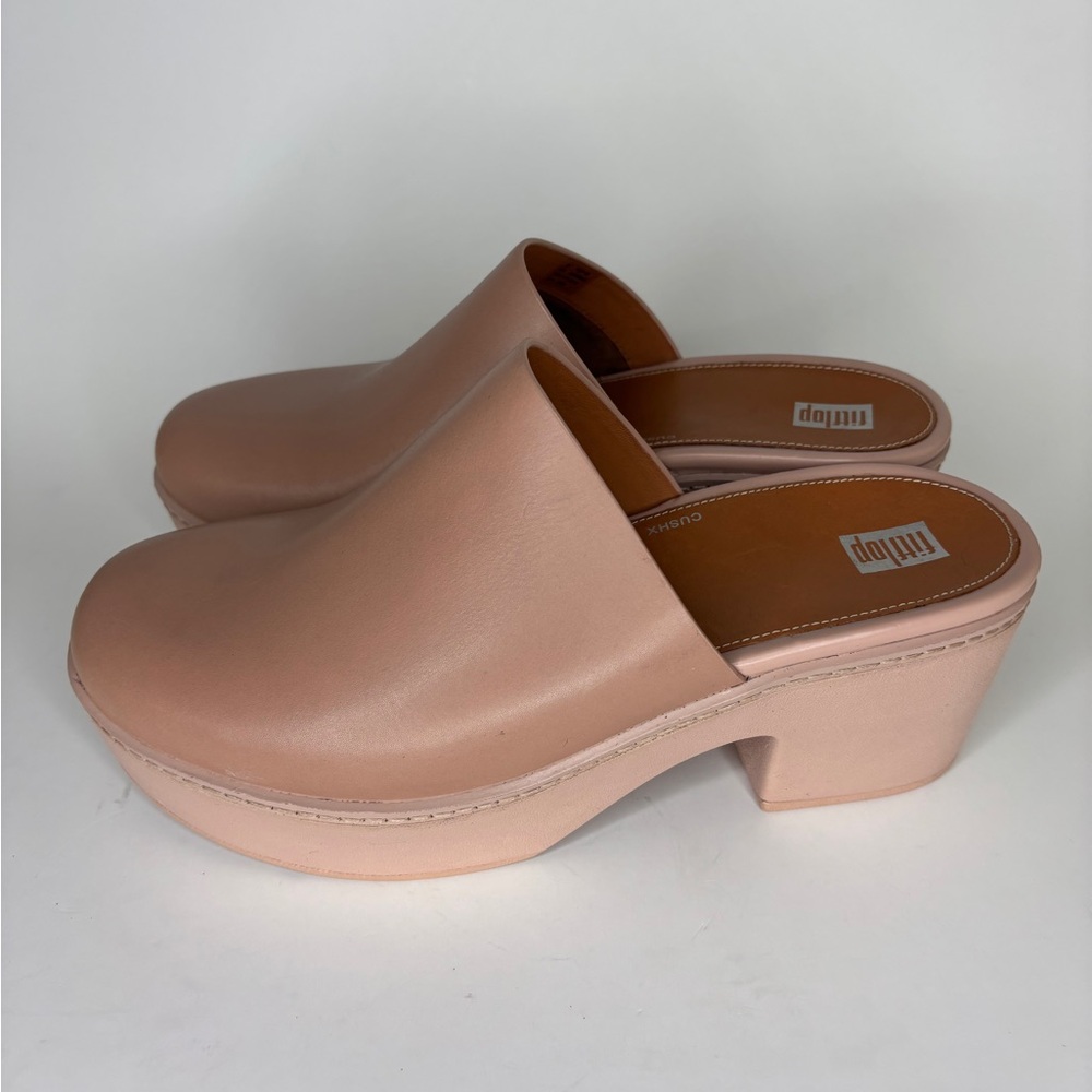 FitFlop CushX Chunky-Heel Mules – platform Beige Size US 9 EU 41 Comfort Clog - Picture 4 of 16